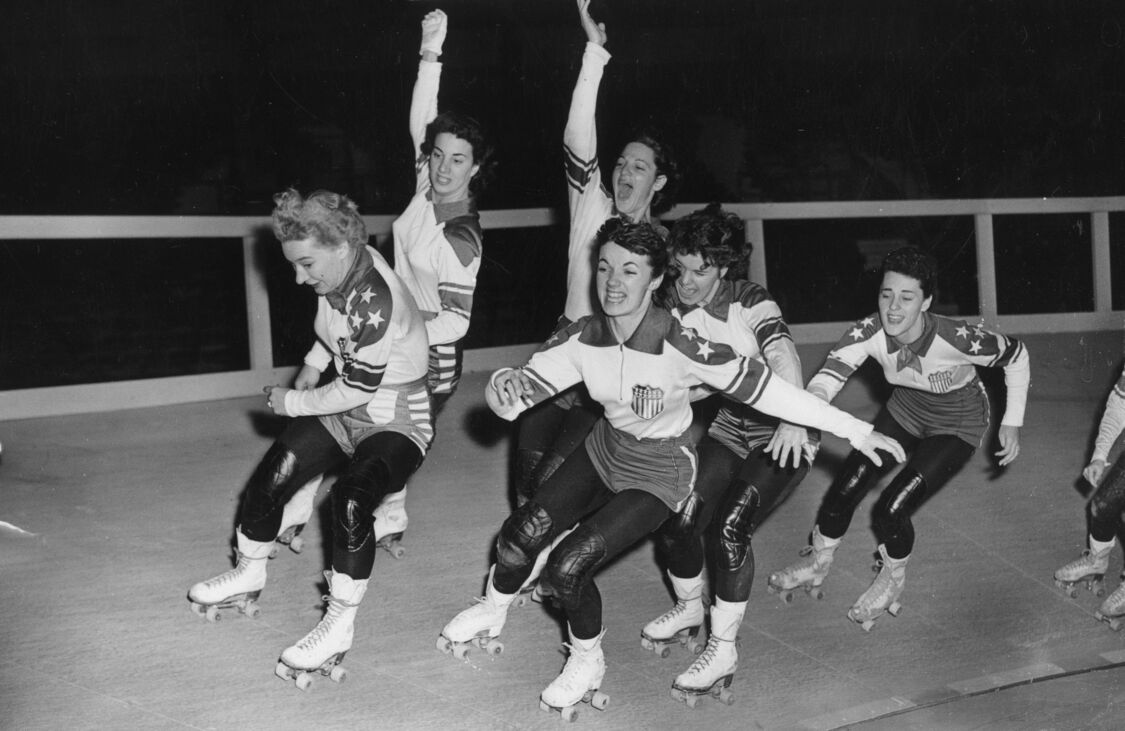 Női amerikai Roller Derby csapat 1953-ban 