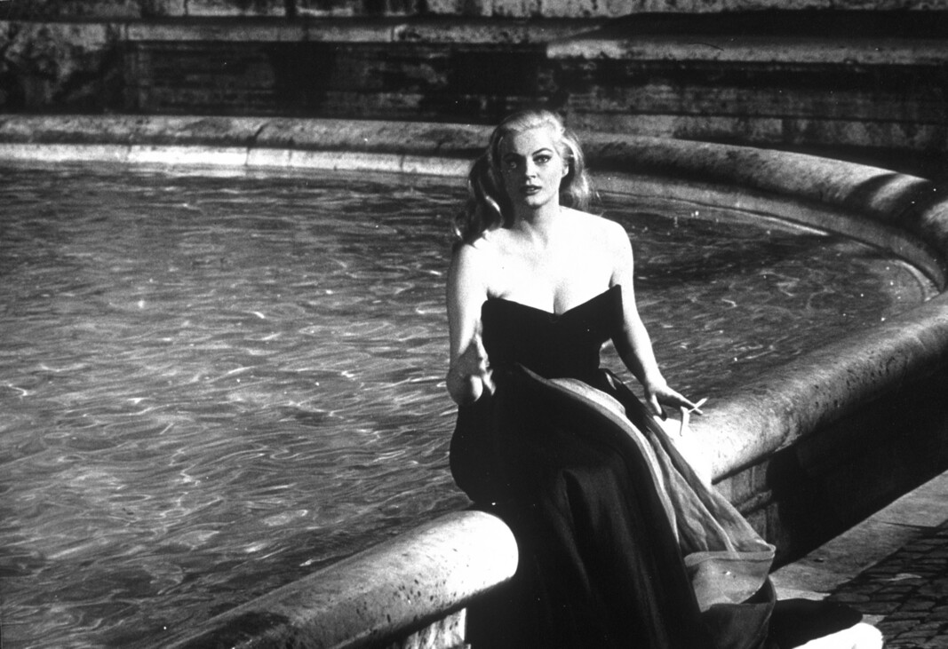 Federico Fellini Marcello Mastroianni Anita Ekberg Az édes élet La Dolce Vita