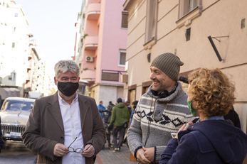 Lajos Tamás a film producere és Fazakas Péter rendező