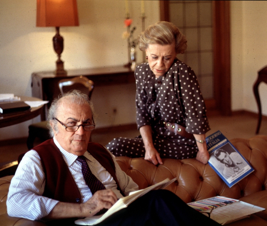 Federico Fellini és Giulietta Masina 1988-ban - Forrás: Getty Images/AGF/Universal Images Group